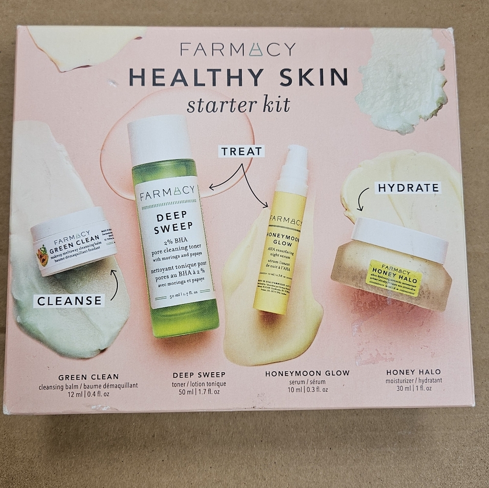 NEW Farmacy Beauty Healthy Skin Starter Kit Toner Cleanser Hydrate Glow Skincare - Picture 2 of 4